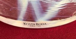 9" ROUND KOSTA BODA SIGNED ART GLASS BOWL