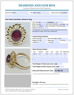 14KT YELLOW GOLD RUBY AND DIAMOND RING