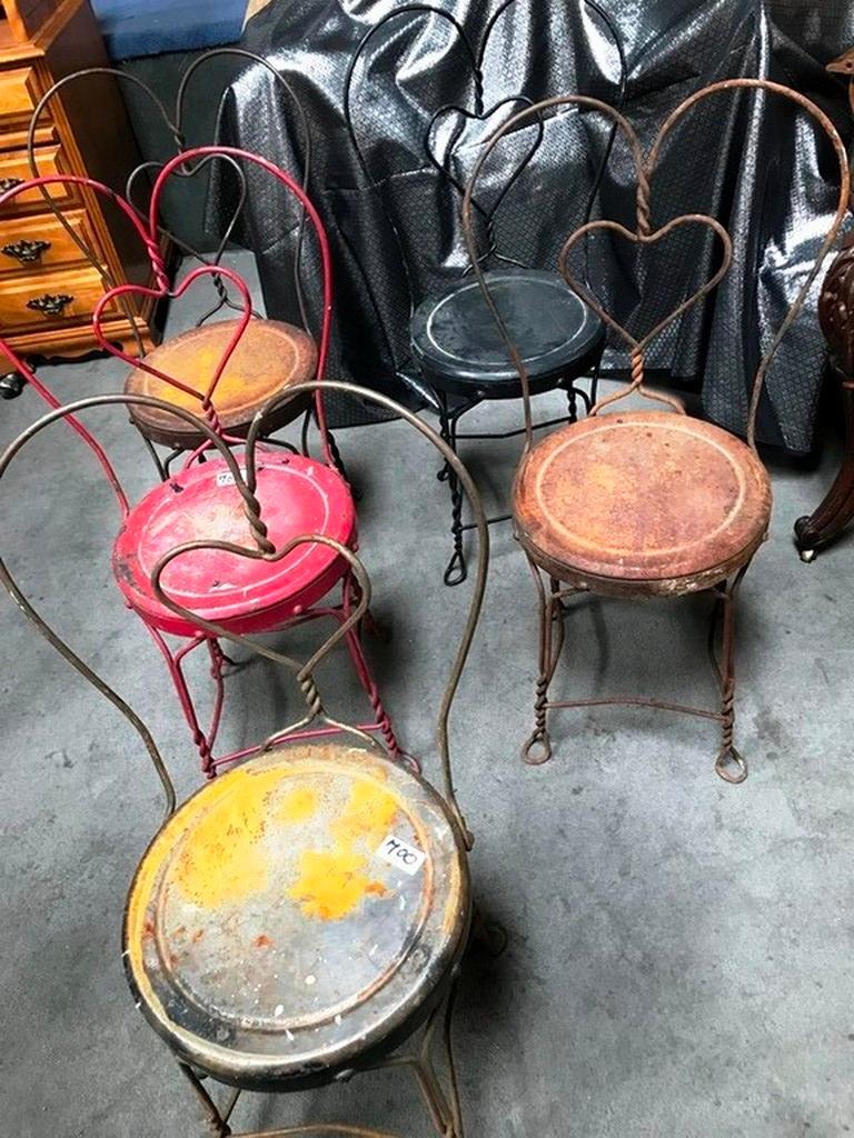 LOT OF (5) ANTIQUE METAL CHAIRS