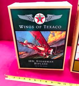 LOT OF TWO NEW COLLECTIBLE TEXACO DIE CAST PLANES IN BOX