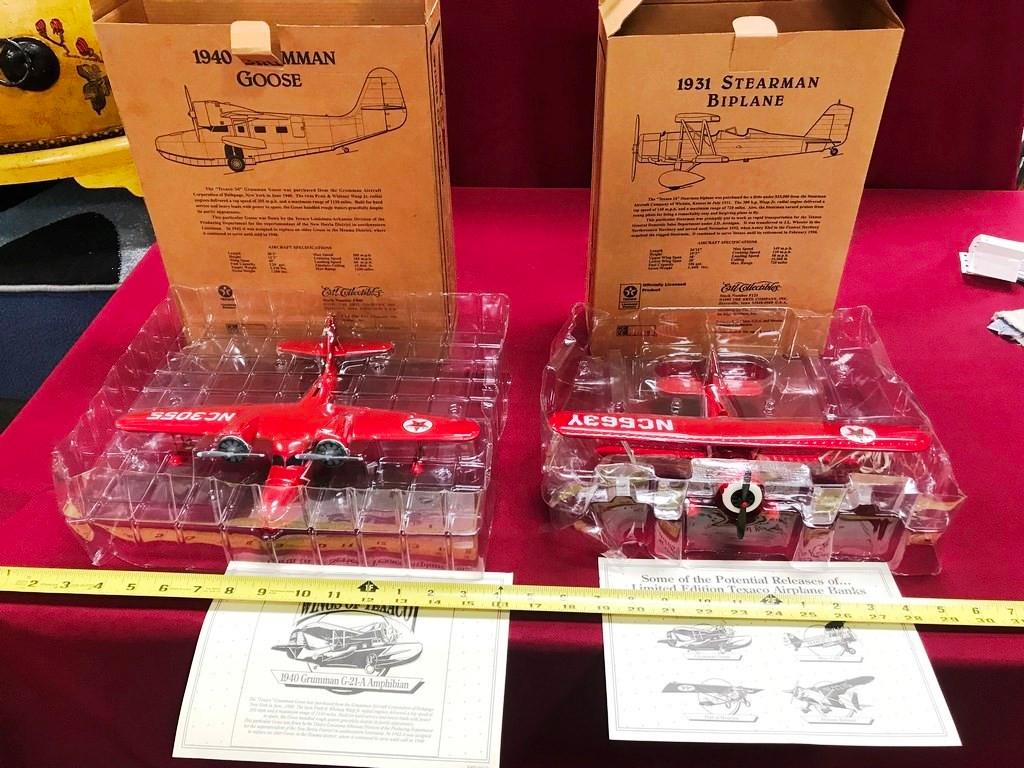 LOT OF TWO NEW COLLECTIBLE TEXACO DIE CAST PLANES IN BOX