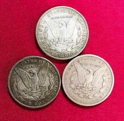 LOT OF (3) 1888 SILVER MORGAN COINS - SEE PICS FOR YEARS & CONDITION