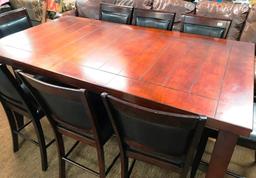 PUB RECTANGULAR TABLE & 8 BARSTOOLS