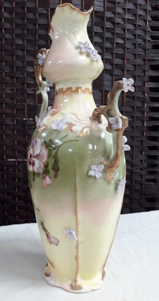 MADE IN AUSTRIA HAND PAINTED ANTIQUE PORCELAIN VASE - 12" TALL