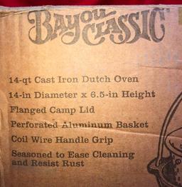 NEW WITH BOX BAYOU CLASSIC - 14-QT DUTCH OVEN CAST IRON