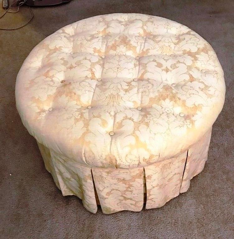 YELLOW TUFTED OTTOMAN