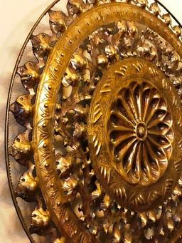 39" ROUND BRASS WALL ART