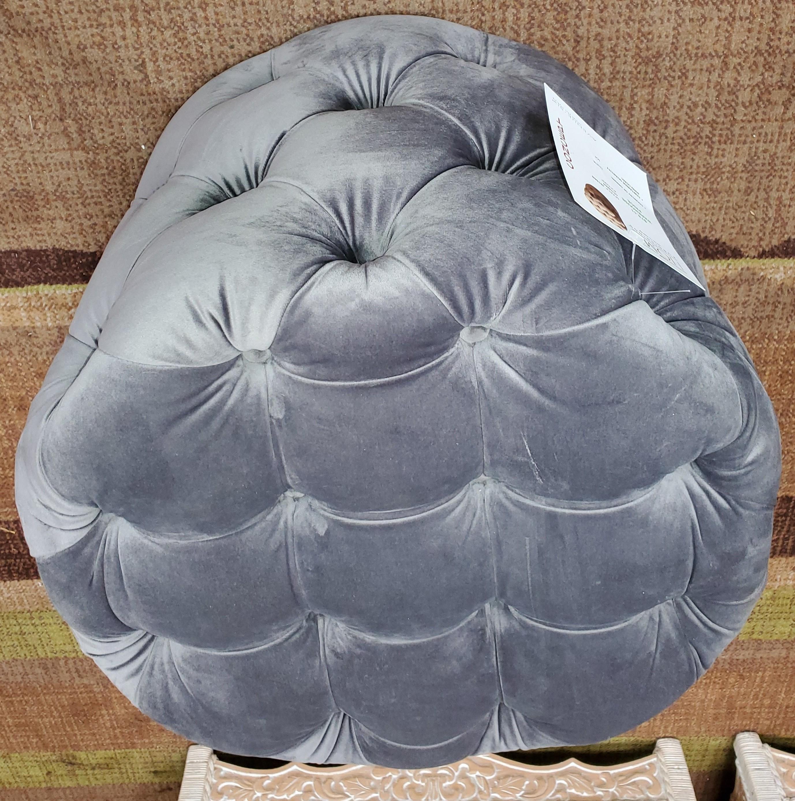 NEW DESIGNER FROM WMC - HOME FURNISHINGS TUFTED FOOT STOOL - 79.00 WHOLESALE