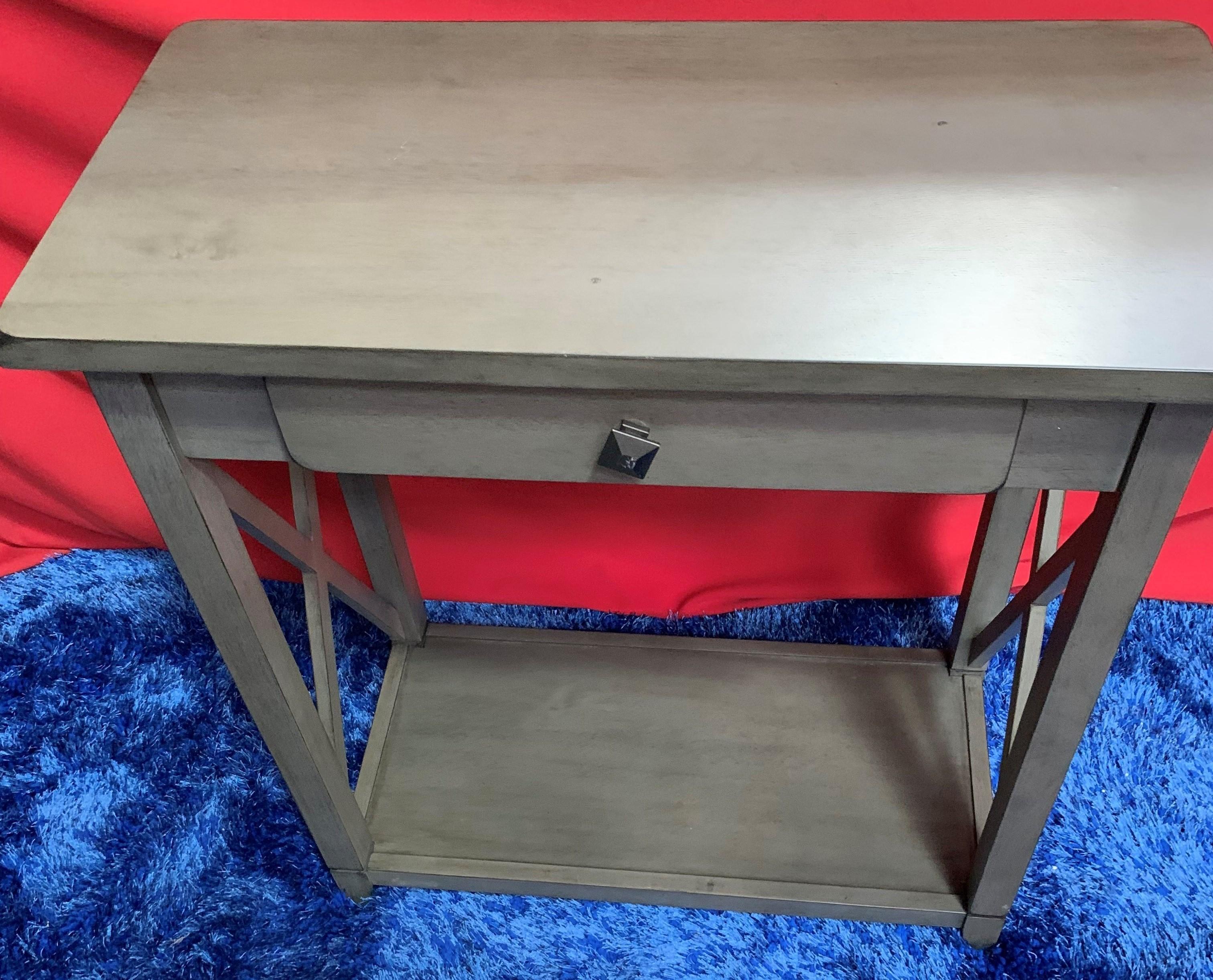 NEW DESIGNER FROM WMC - GREY ENTRY TABLE W/ DRAWER