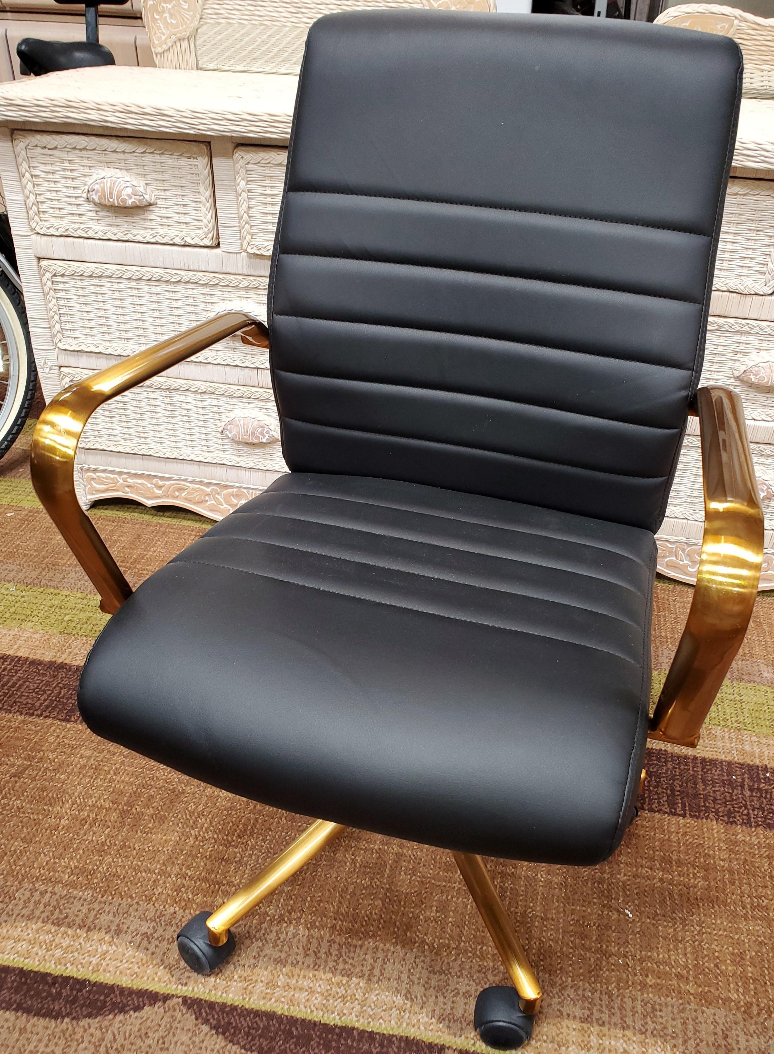 NEW DESIGNER FROM WMC - OFFICE CHAIR WITH GOLD COLOR METAL ARMS