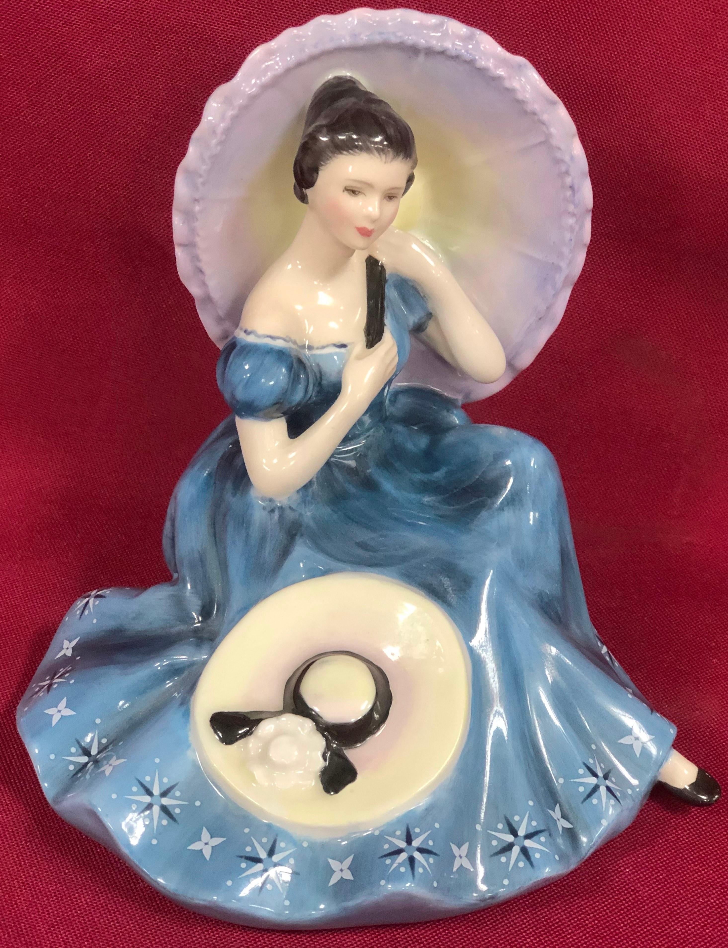 (2) ROYAL DOULTON PORCELAIN FIGURINES  - BLUE DRESSES