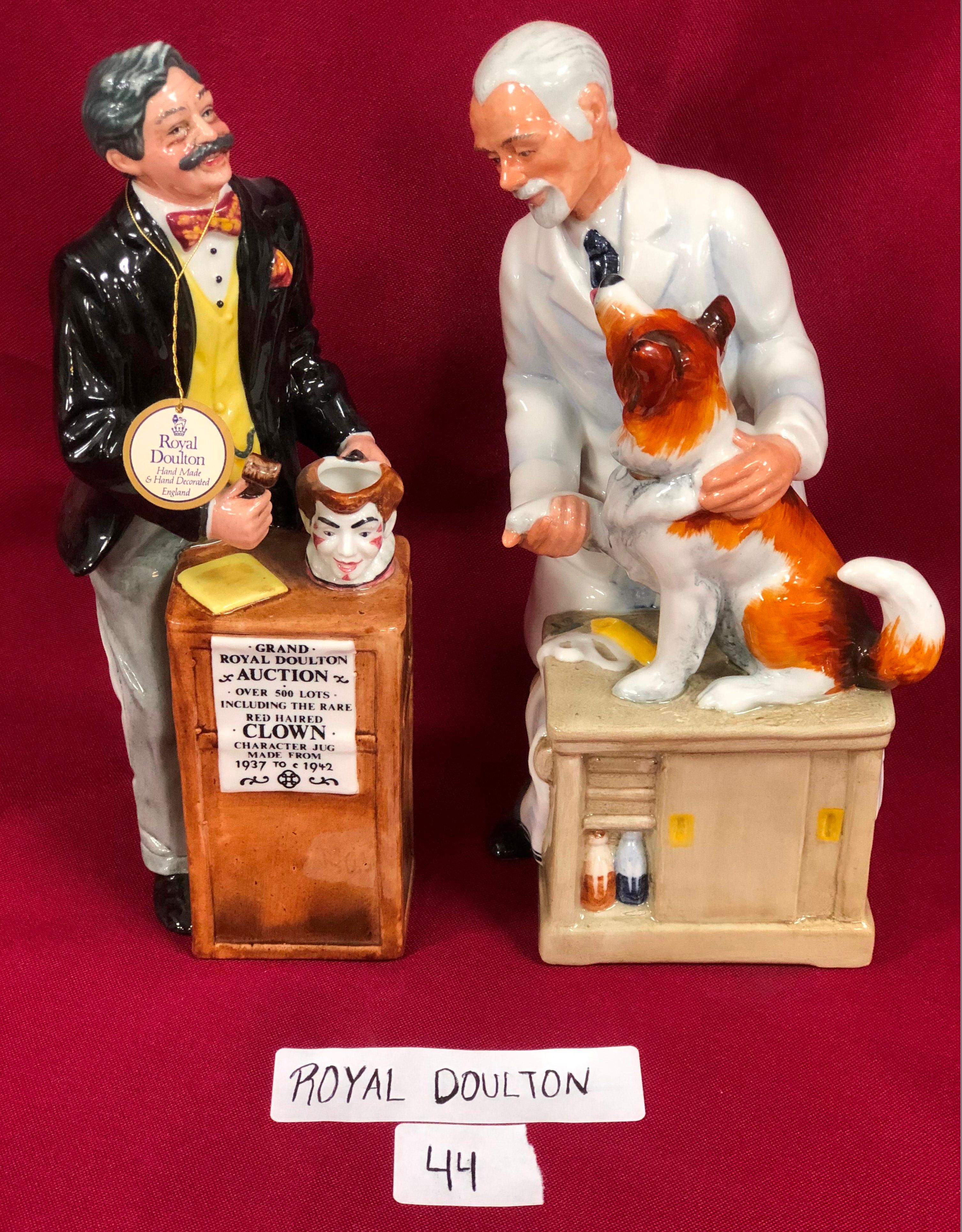 (2) ROYAL DOULTON PORCELAIN FIGURINES INCLUDING  "THE AUCTIONEER"