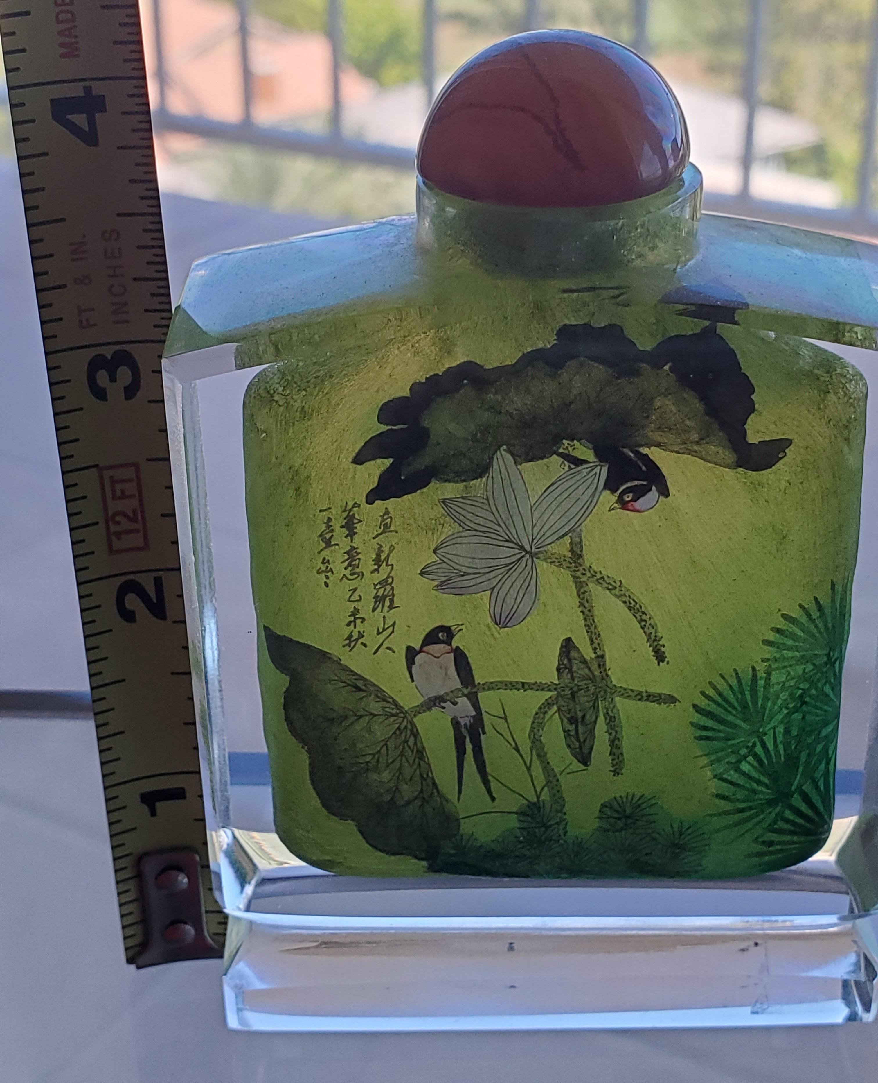 4" TALL HAND PAINTED PERFUME BOTTLE