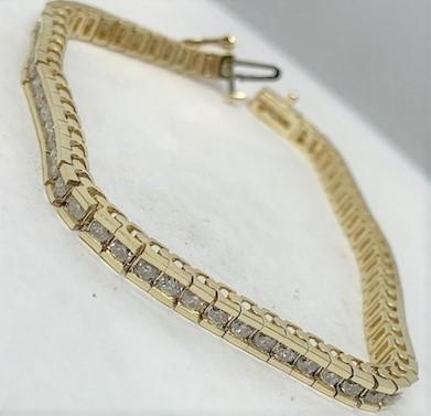 14KT YELLOW GOLD 3.50CTS DIAMOND BRACELET