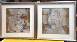 (2) SILVER FRAMED MATCHING ARTWORK - SIGNED - SEE PICS FOR DETAILS