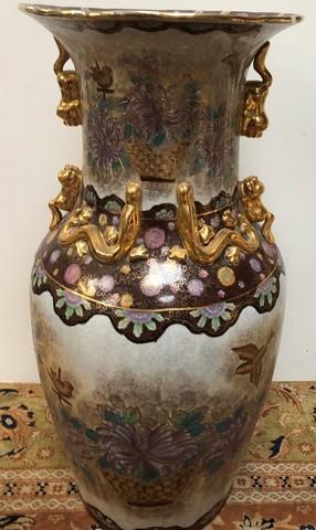 36" TALL ASIAN CERAMIC VASE