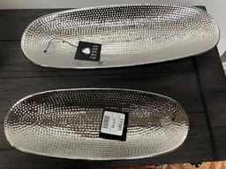 NEW WMC DESIGNER GREY LARGE VASE  & PLATTERS BY THREE HANDS (99.00)