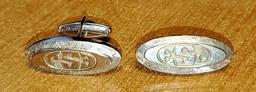 VINTAGE LUCIEN PICARD WATCH BOX W/ CUFFLINKS/TIE TAC