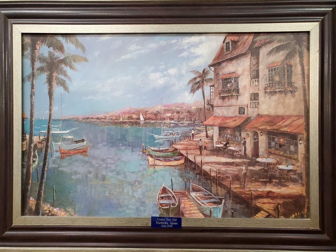 "COSTA DEL SOL" SIGNED CANVAS ARTWORK FROM SPAIN