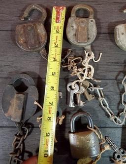 LARGE LOT OF ANTIQUE LOCKS - SEE PICS FOR DETAILS