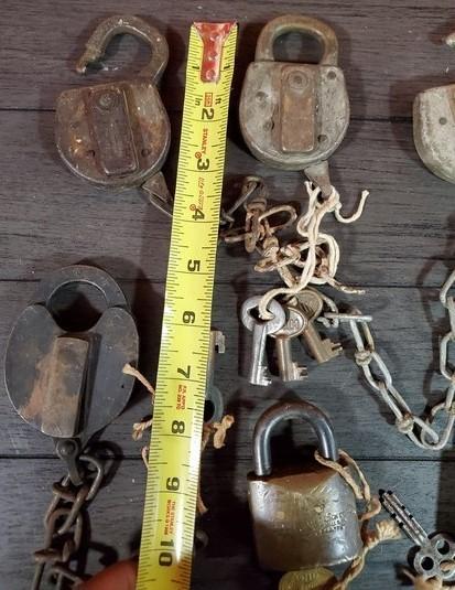 LARGE LOT OF ANTIQUE LOCKS - SEE PICS FOR DETAILS