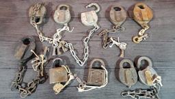 LARGE LOT OF ANTIQUE LOCKS - SEE PICS FOR DETAILS