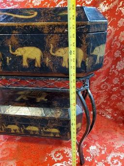 VERY NICE ELEPHANT STORAGE CONSOLE TABLE - SEE PICS DETAILS