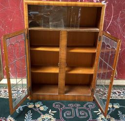 VERY NICE ANTIQUE ENGLISH CABINET W/ GLASS DOORS