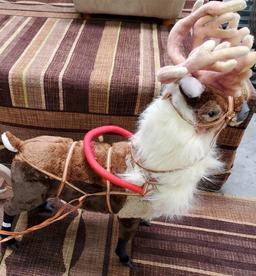 40" TALL REINDEER WITH SLED W/ TOYS