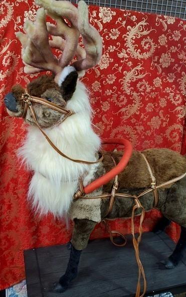 40" TALL REINDEER WITH SLED W/ TOYS