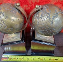 PAIR OF GLOBE BOOKENDS