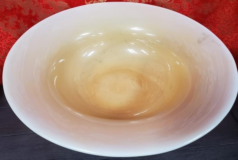 15" ROUND, ART GLASS PEDESTAL BOWL