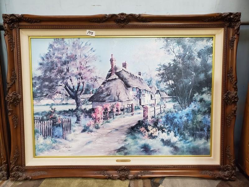 "RODWAY COTTAGE" BY MARTY BELL FRAMED CANVAS ARTWORK