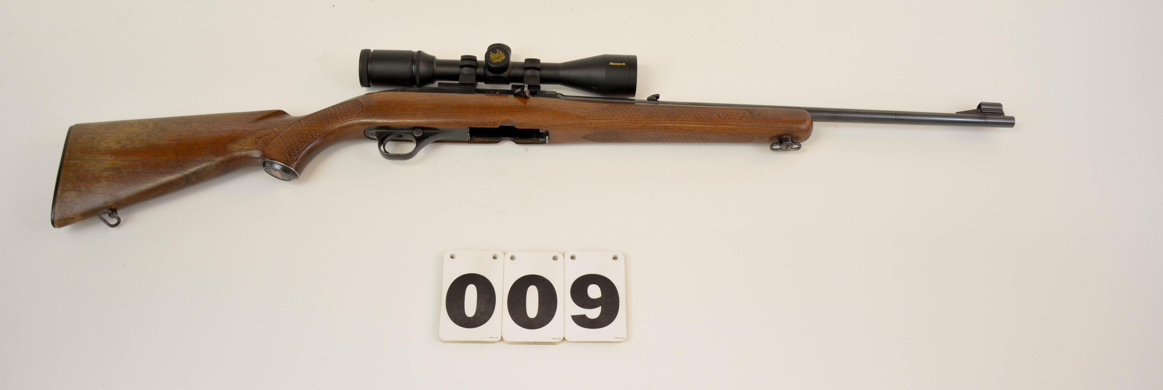 Winchester 100, 308 Semi-Auto. Rifle, #108031, w/2 _-10 Nikon Monarch Scope, basket weave checkering