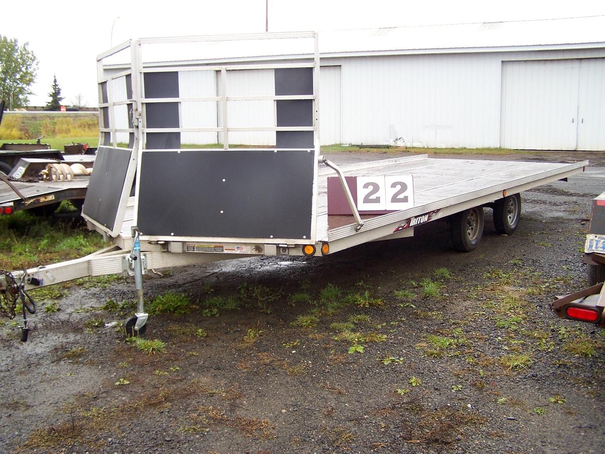 2014 TRITON TANDEM AXLE ALUM. SNOWMOBILE TRAILER, 24-Ft., 100-In. Wide, V-N