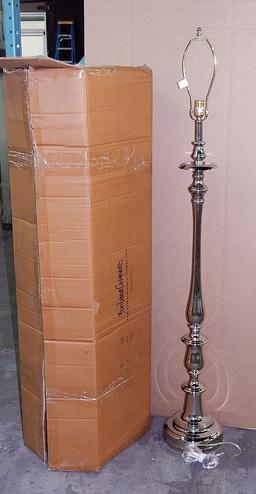 Nickle Finish Baroque Floor Lamp, 63" - In Box