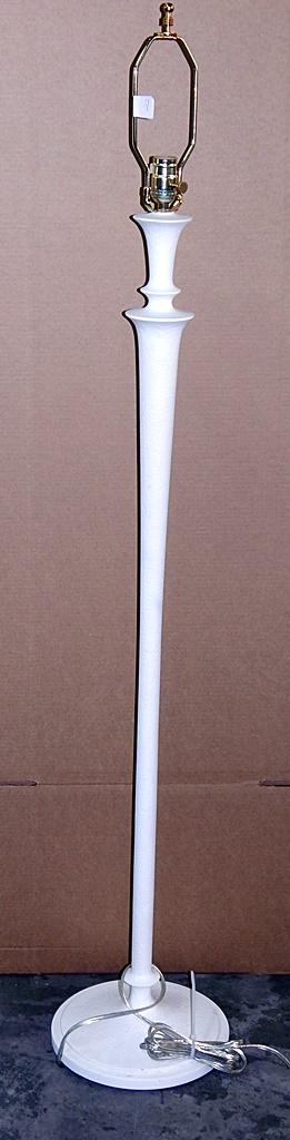 French White Molded Plaster Floor Lamp, 61"