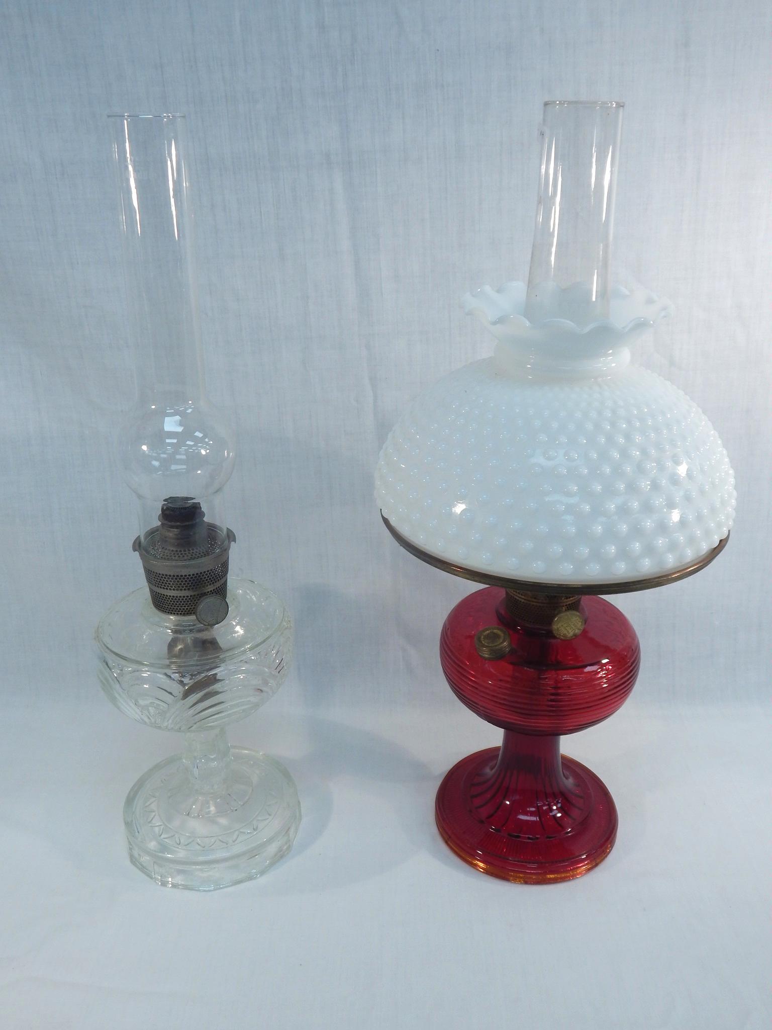 2 Aladdin Lamps - 1 Complete, Both 23" ( Minor Wear )