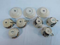 9 Pieces Ironstone - 6 Cups & 3 Bowls