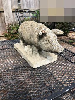 Cast Concrete Pig - As Found