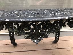 Heavy Antique Wrought Iron Patio Bench