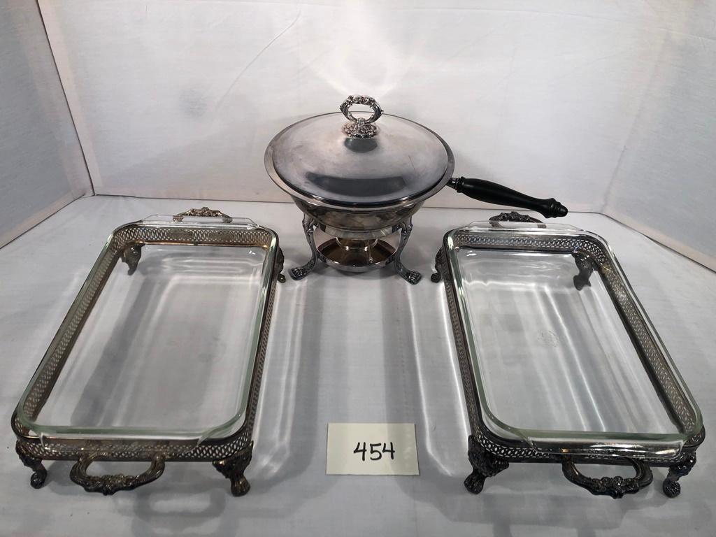 2 Baking Dishes & Servers - 18½"x9"; Chaffing Dish