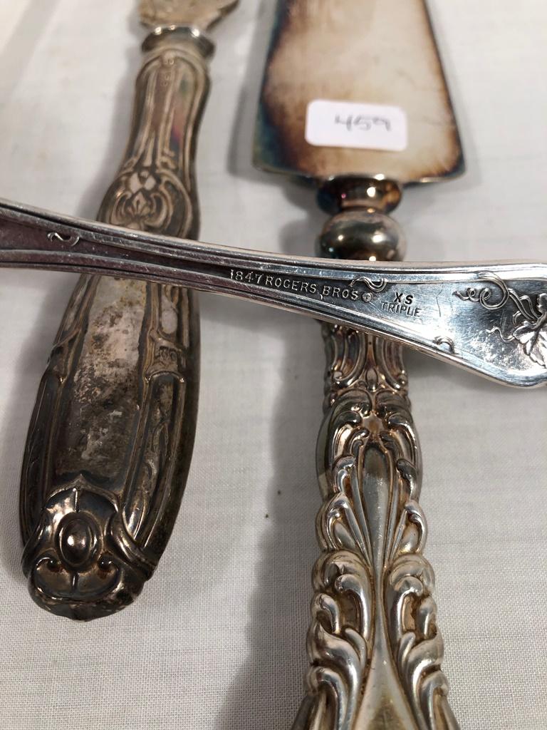 8 Pieces Old Silverplated Servers