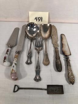 8 Pieces Old Silverplated Servers