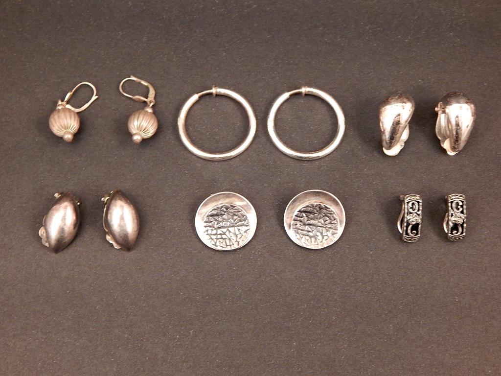 6 Pair Sterling Earrings