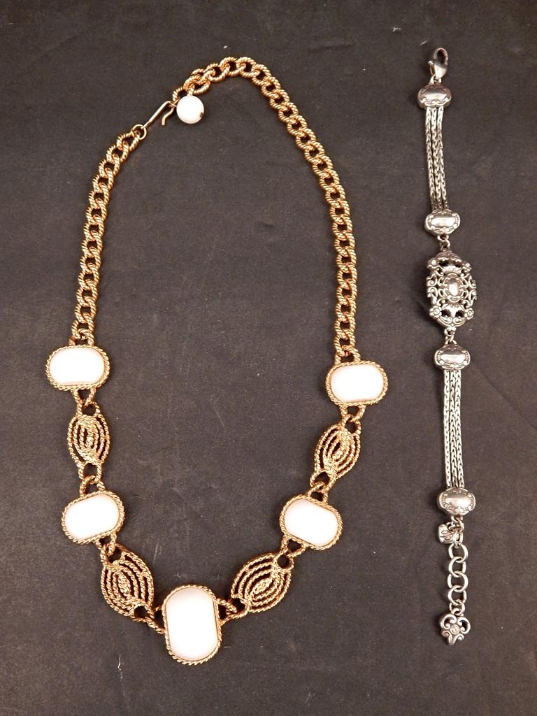 Vintage Trifari Necklace; Vintage Brighton Bracelet