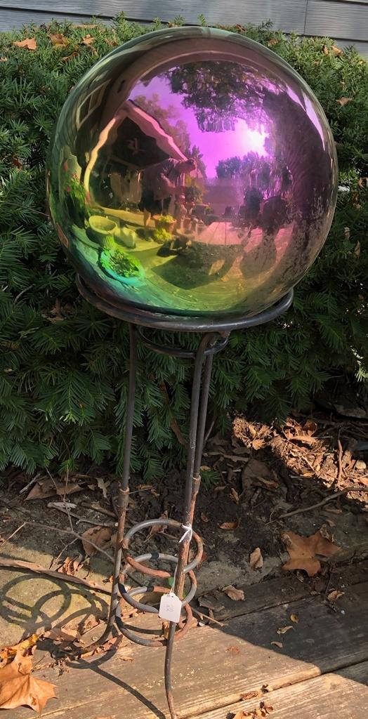 Gazing Ball W/ Stand - 35½" Tall - Local Pickup Only