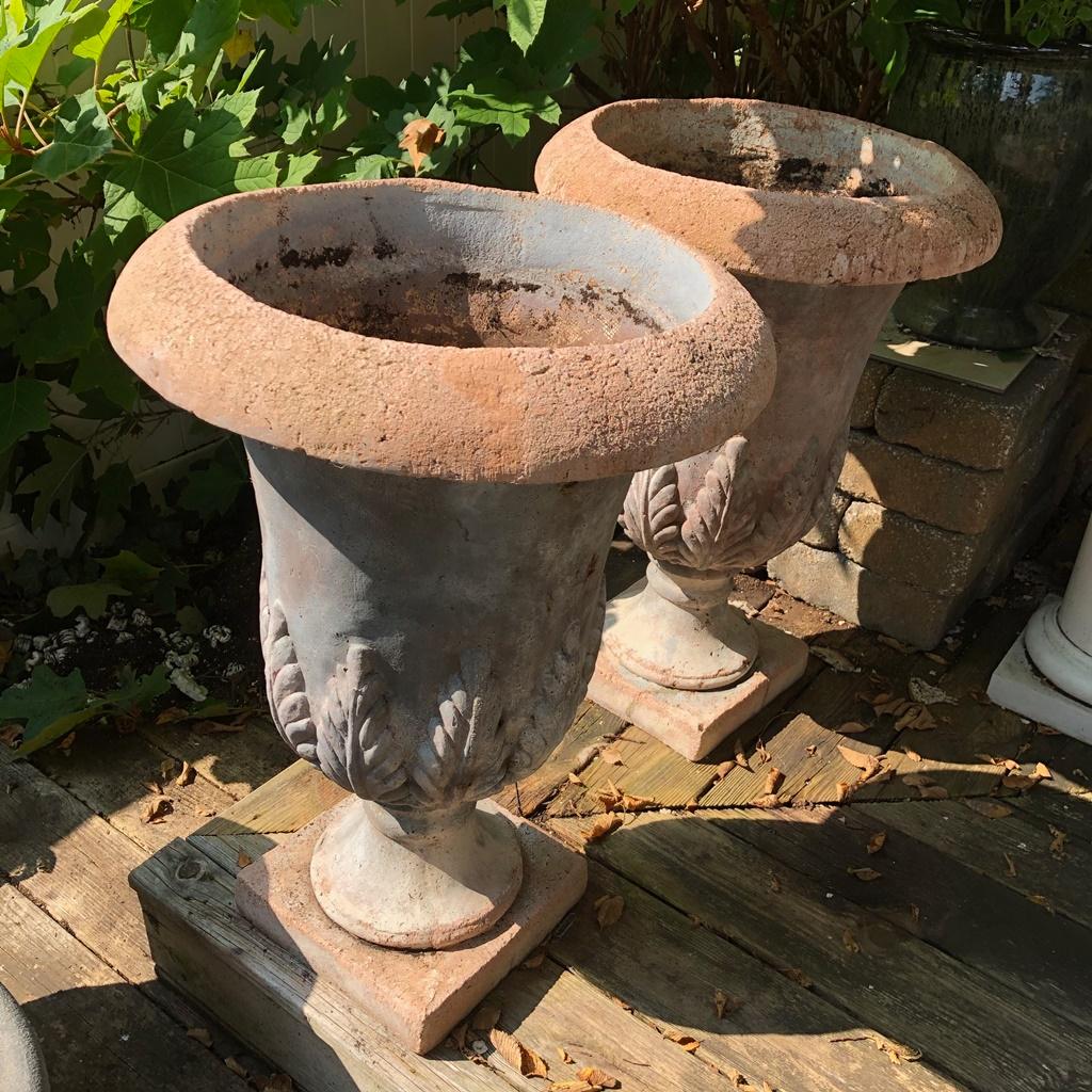 Pair Faux Concrete Planters - 36 Tall - Local Pickup Only