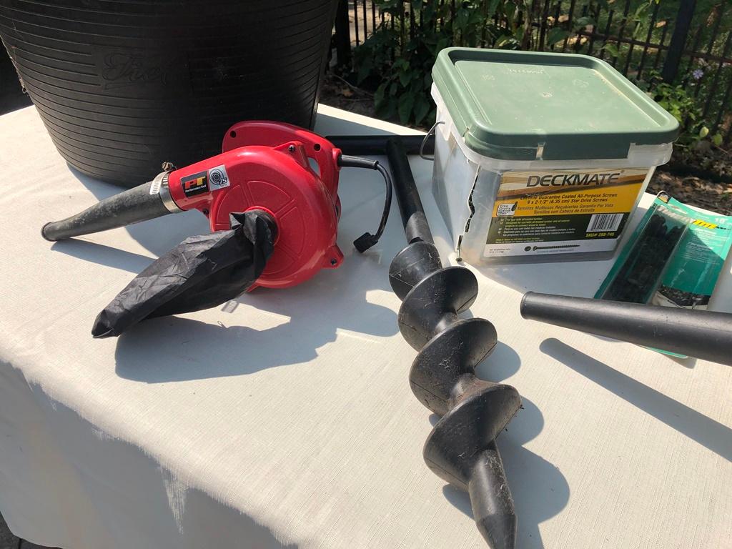 2 Older Blowers; Handled Buckets - Local Pickup Only