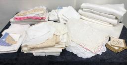 Large Lot Antique Linens - Tablecloths, Napkins Etc.